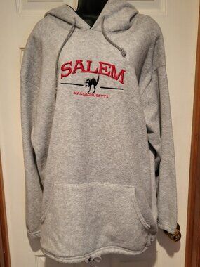 Salem Massachusetts Embroidered Hooded Sweatshirt